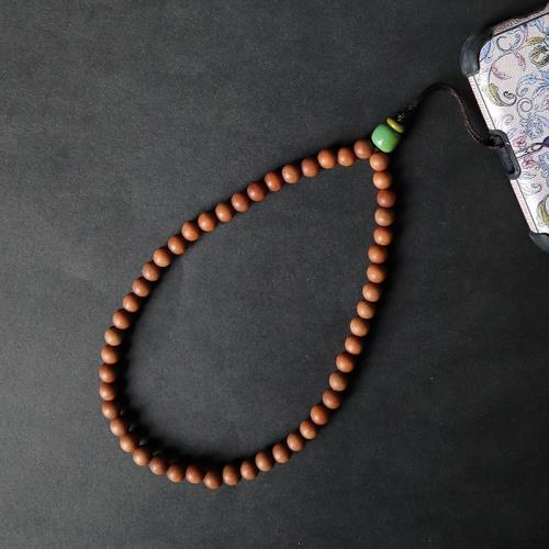 手機掛繩芭比檀木手機鏈復古文藝手腕繩簡約