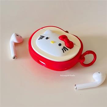 可愛hellokitty貓矽膠適用airpods3保護套蘋果耳機保護殼airpodspro2無線藍牙耳機套ipod盒二代airpod耳機殼