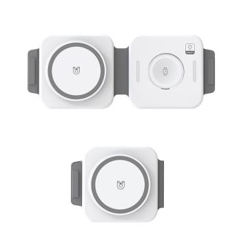 氛圍燈適用於蘋果Magsafe二合一折疊磁吸無線充電器適用蘋果16 iPhone14手機S8 Ultra S8 AirPods Pro