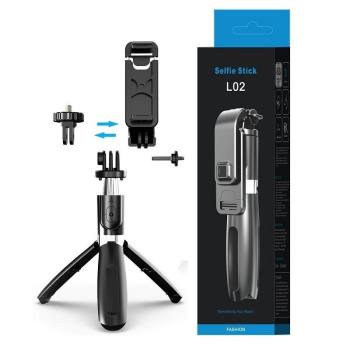 新品L02加長手機自拍桿藍芽三腳架遙控一體Gopro通用拍照神器