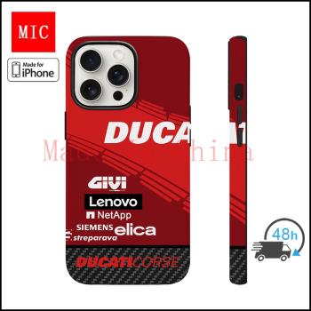 「MIC」適用於蘋果iPhone 15 Plus杜卡迪摩托車賽塗裝單層半包雙層全包Magsafe磁吸大孔攝像頭菲林手機殼