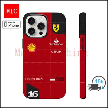 「MIC」適用於蘋果iPhone 15 Pro F1法拉利查爾斯·勒克萊爾賽車雙層全包Magsafe磁吸大孔攝像頭菲林手機殼