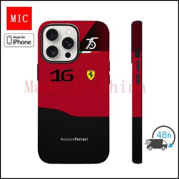 「MIC」適用於蘋果iPhone 15 Pro法拉利F1-75勒克萊爾16號單層半包雙層全包Magsafe磁吸大孔攝像頭菲林手機殼