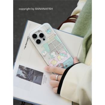 [Dream house]香蕉魚原創冬季限定手機殼適用iPhone16promax蘋果15pro小眾設計高階感14雙層IMD光面13全包殼