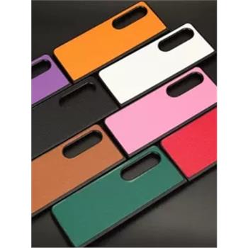 適用三星Samsung Galaxy Z Fold4手機保護殼素皮紋純色手機套簡約