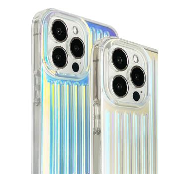 漸變炫彩條紋iPhone14Pro Max手機殼蘋果15pro行李箱保護套適用蘋果13保護殼全包防摔鐳射14plus潮牌16promax