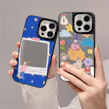 CASE幸運的lulu磁吸magsae鏡面15Pro適用Phone14ProMax蘋果13Pro網紅12防摔保護15個性藝術11創意
