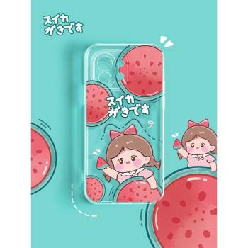 水果女孩小米11手機殼卡通透明小米10保護套女款11ultra軟矽膠可愛11pro新款網紅創意9超薄全包10s防摔青春版