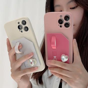 插卡包卡套適用iPhone15pro蘋果14手機殼12創意指環支架13網紅xsmax防摔7/8plus軟殼xr矽膠11簡約13pro高階感