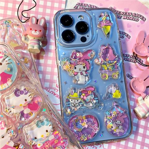 關掉月亮STORE少女心可愛注水流沙手機殼遠峰藍適用搖搖樂小眾ins