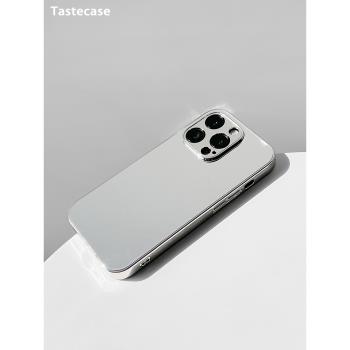 Tastecase鏡子鏡面適用於蘋果iPhone16ProMax手機殼玻璃化妝鏡簡約時尚極簡15/14/13/三星折疊ZFlip4/ZFold4