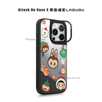 鏡頭框支架Magsafe磁吸CASETI聯名泰國限定LABUBU拉布布手機殼適用蘋果16Pro鏡面防摔保護殼iPhone15Pro卡通
