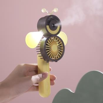 小風扇便攜式USB充電迷你可愛學生小型風扇大風力手持臺扇加濕器