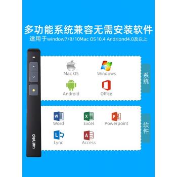 得力翻頁筆希沃白板教師用多功能ppt希沃一體機2802電子白板教鞭幻燈片遙控翻頁筆課件收納袋綠光投影希沃