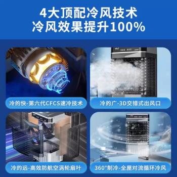 德國空調扇製冷風扇家用單冷型加水冷風機製冷器移動小空調冷氣扇
