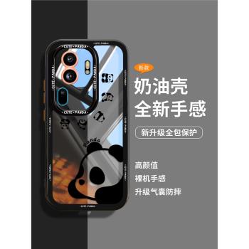 卡通鏡頭opporeno13pro手機殼透明reno11全包findx8矽膠10pro+創意8可愛14pro趴趴熊貓男女款12網紅9p保護套7