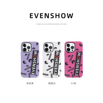EVENSHOW設計師小眾高階感新款手機殼女帶支架適用於蘋果iPhone12/13/14/15/promax矽膠保護套韓國二合一菲林