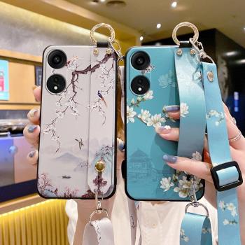適用oppo A58手機殼A1/A2保護套A57腕帶A56斜挎背帶A55矽膠S/A3Pro活力版PHJ110防摔A3i男女款x掛繩A53掛脖5G