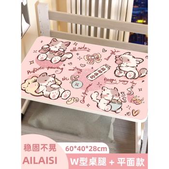 可愛卡通貓咪床上小桌子兒童學習桌可折疊小桌板宿舍學生寫作業冬天炕桌筆記本電腦支架床上用寫字桌懶人桌