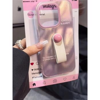 夢幻流光漸變粉色適用iPhone15promax溫柔風手機殼創意高階感蘋果14pro女款暈染13小眾唯美12小清新ins超火11