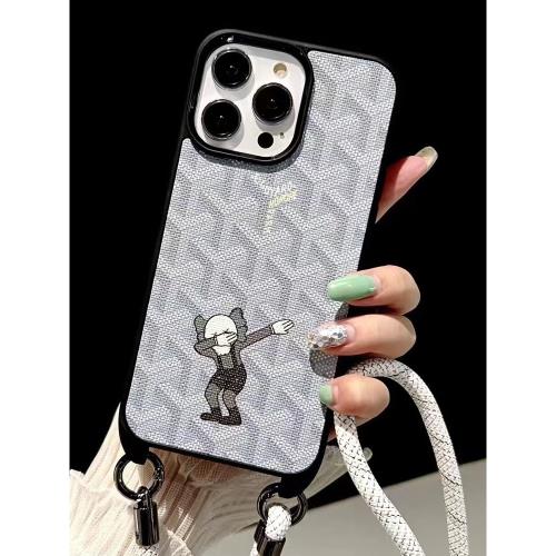 蘋果16promax戈雅13手機殼女適用iPhone case全包12pro防摔max帶掛繩掛脖13pm新款可背單肩15+卡通14plus斜挎