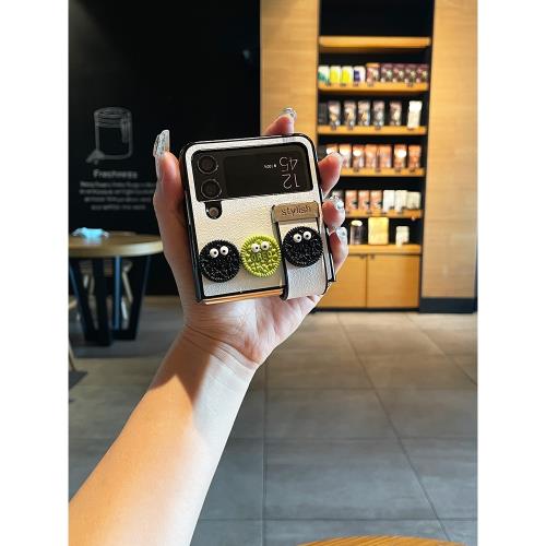 古皇奧利奧腕帶適用三星zflip4手機殼flip3折疊屏保護套w23flip創意支架皮套全包zflip5潮牌防摔zflip6外殼