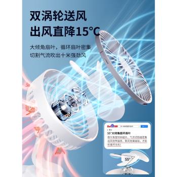 【自動搖頭】USB小風扇小型學生宿舍便攜式可充電迷你夏天桌上床上手持隨身夾扇桌面靜音辦公室大風力小電扇