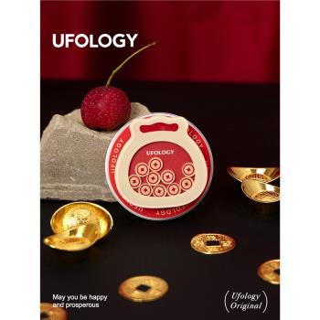 Ufology原創手機磁吸支架支援magsafe桌面便攜蘋果新年搖搖樂紅色