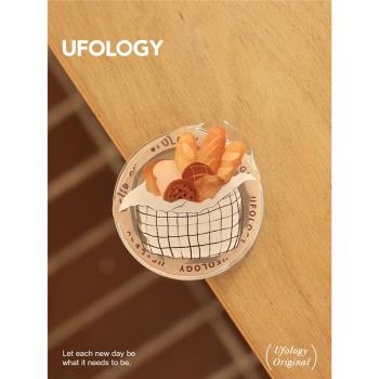Ufology原創手機磁吸支架支援magsafe桌面氣囊便攜蘋果秋冬棕色