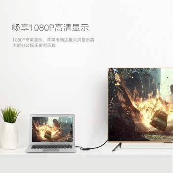 綠聯Mini DP轉DVI轉換器迷你dp雷電轉接頭支援蘋果接顯示器投影儀