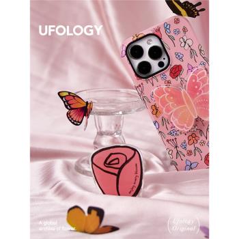 Ufology原創春天鬱金香蝴蝶少女女款氣囊支架旋轉伸縮折疊粘貼