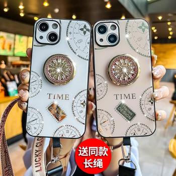 13適用於Plus蘋果12手機殼iPhone14promax保護套11新款女生XR高階XS鑲鉆8帶指環支架扣一體7掛繩6D防摔保護套