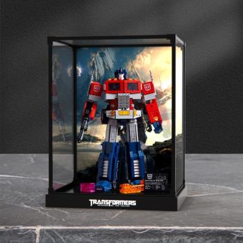 適用新品10302變形金剛擎天柱積木模型亞克力高底臺防塵罩展示盒
