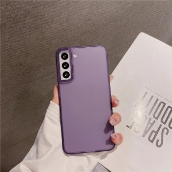 簡約小清新適用三星GalaxyS24手機殼S23+防摔全包S24Ultra磨砂透明情侶S22plus超薄保護套S23U軟殼潮牌S22女