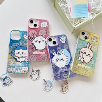 Chiikawa吉伊卡哇iphone15promax小八Hachiware烏薩奇Usagi漸變14手機殼適用蘋果15plus飛鼠12保護殼13兔哥8p