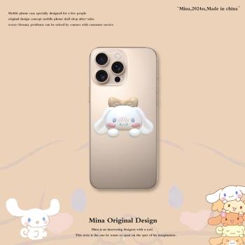 iPhone16promax手機殼沙漠色玉桂狗可愛適用蘋果16大耳狗沙漠金透明殼軟全包15promax簡約ipone14por卡通3D萌