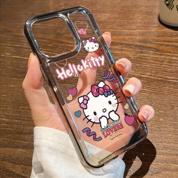 酷圖適用蘋果14promax手機殼iPhone15pro高階感13可愛Hellokitty12全包防摔11女款plus透明矽膠16小眾卡通潮