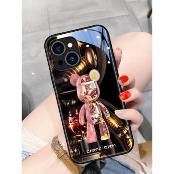 高階感蘋果15手機殼新款16promax暴力熊iphone13潮牌12鏡頭全包11防摔pro玻璃max網紅15pro創意x男plus女神款