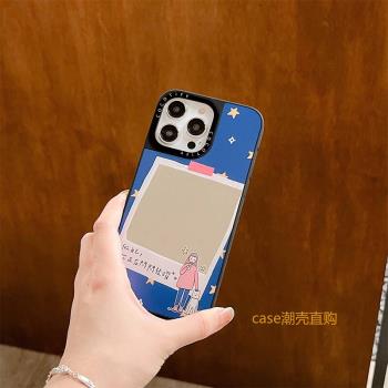 CASE鏡面閃閃發光女孩15Pro適用Phone14ProMax蘋果13Pro網紅Lucklulu藝術家磁吸殼12防摔保護15硬殼