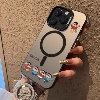 適用蘋果16promax手機殼卡通16跳舞蠟筆小新iphone15pro高階感女magsafe磁吸14pro小眾13網紅12潮男11超薄殼
