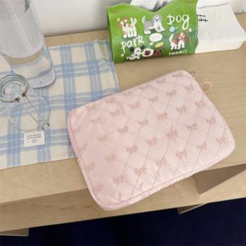出口韓國ins蕾絲刺繡蝴蝶結ipad平板電腦包11/13/15寸筆記本收納