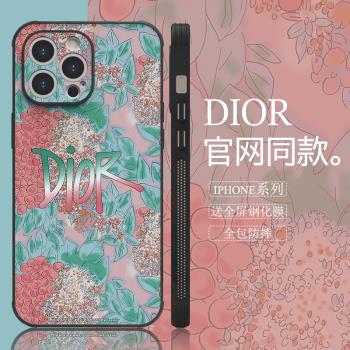 奢華大牌花卉D家適用iPhone16Promax手機殼皮質蘋果15Pro高階感13Pro防摔14Promax全包15Promax女款12輕奢14