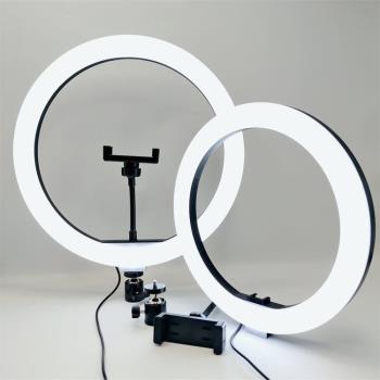 LED手機柔光補光燈網紅新品RGB美顏燈拍照攝影支架自拍打光環形燈