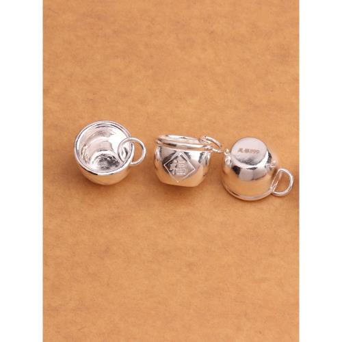 足銀999聚寶盆擺件財進寶福字手鏈DIY配飾鑰匙掛件純銀小盆擺件