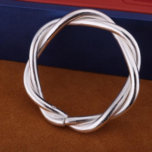 金城新款銀飾呂家雙股足女純銀999手工麻花開口手環亮面銀手鐲