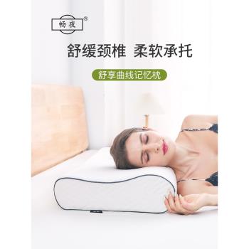 護頸椎助睡眠帶枕套按摩枕頭抑菌阻蟎成人單人學生宿舍記憶綿枕芯