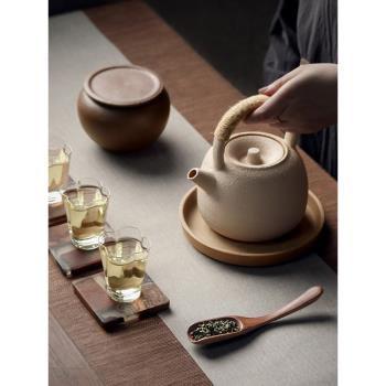九土日式手工黑胡桃木茶勺茶鏟功夫茶具配件木製復古咖啡豆勺家用