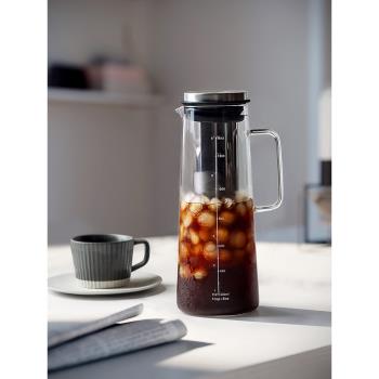 九土玻璃冷萃咖啡壺大容量冷泡壺冷水壺家用耐高溫泡茶壺涼水壺