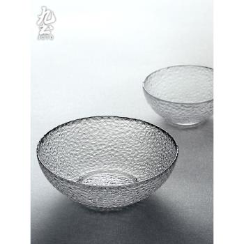 ins風日式玻璃碗套裝甜品西餐圓沙拉碗創意家用食器水晶玻璃餐具