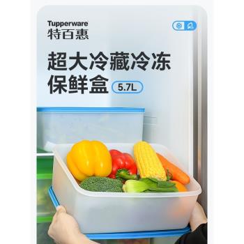 特百惠官方雪影特大冷凍保鮮盒5.7L密封盒食品級冰箱專用無密封圈